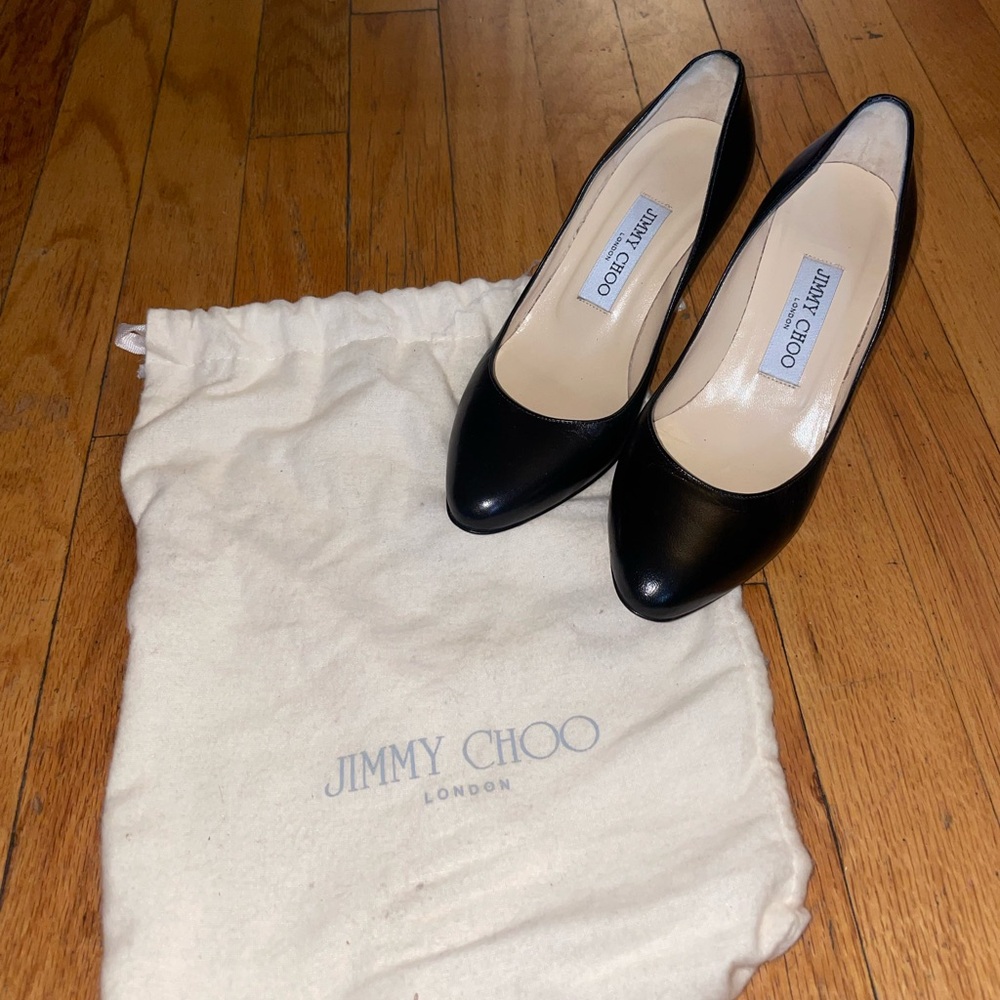 Jimmy Choo Women’s Black Leather Heels